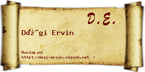 Dégi Ervin névjegykártya
