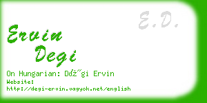 ervin degi business card